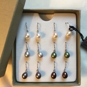 Honora Collection cultured pearl earrings, French wires, 6 colors, NWT